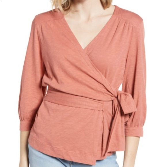 Caslon Tops - Caslon Cotton Knit Wrap Top